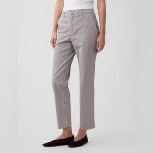 NWT TALL GAP Seersucker Navy and White Pinstripe Slim Ankle Pants